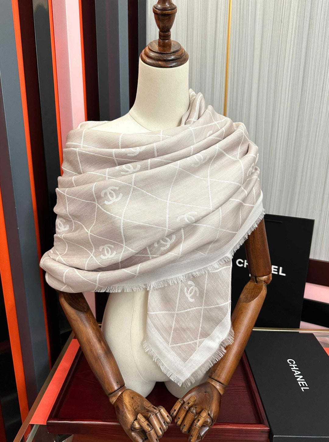CC 2026 Square Scarf 140cm Wool Silk 550789
