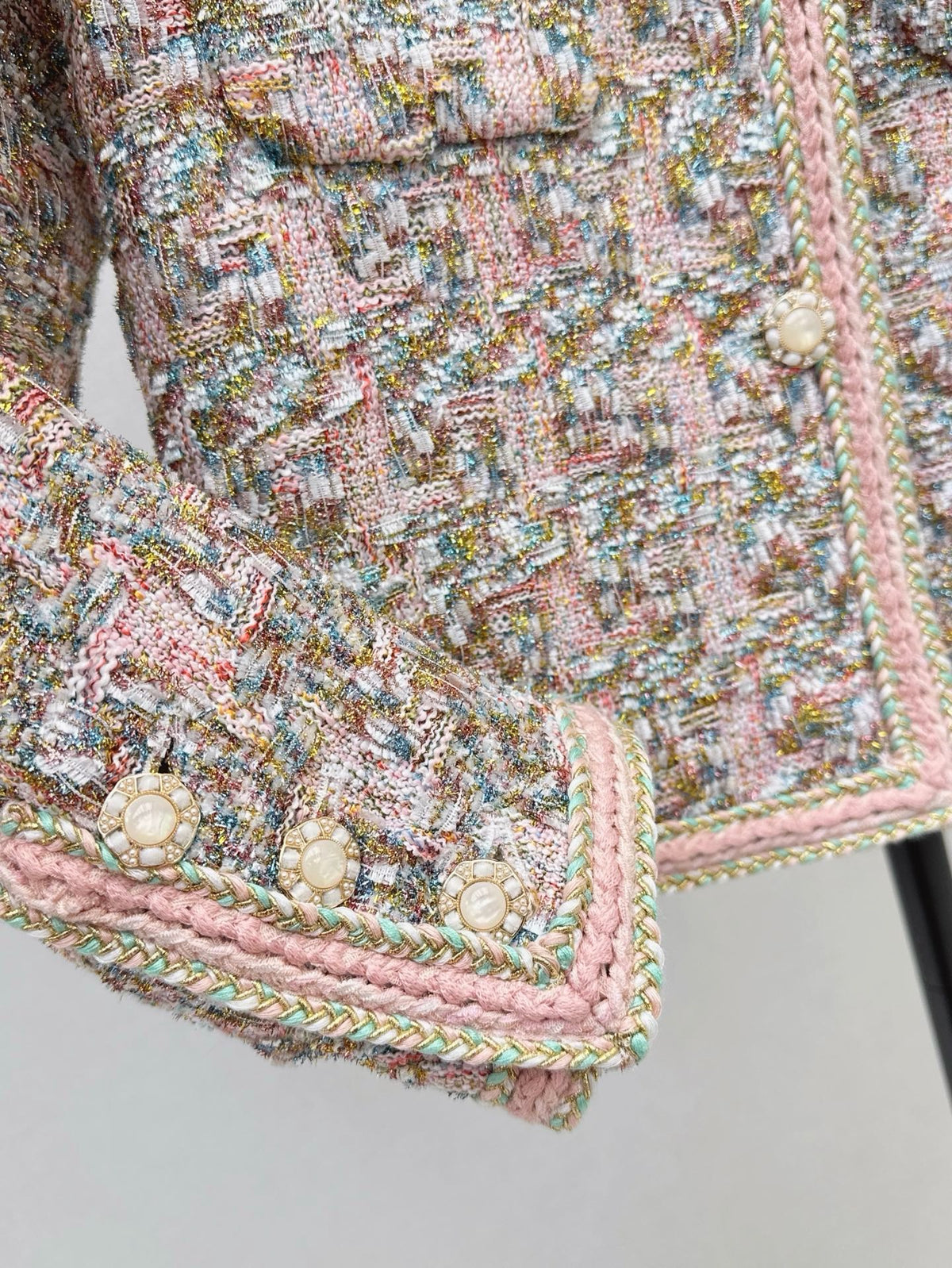 Celine 2026 Self-Portrait Jacket Pink Tweed