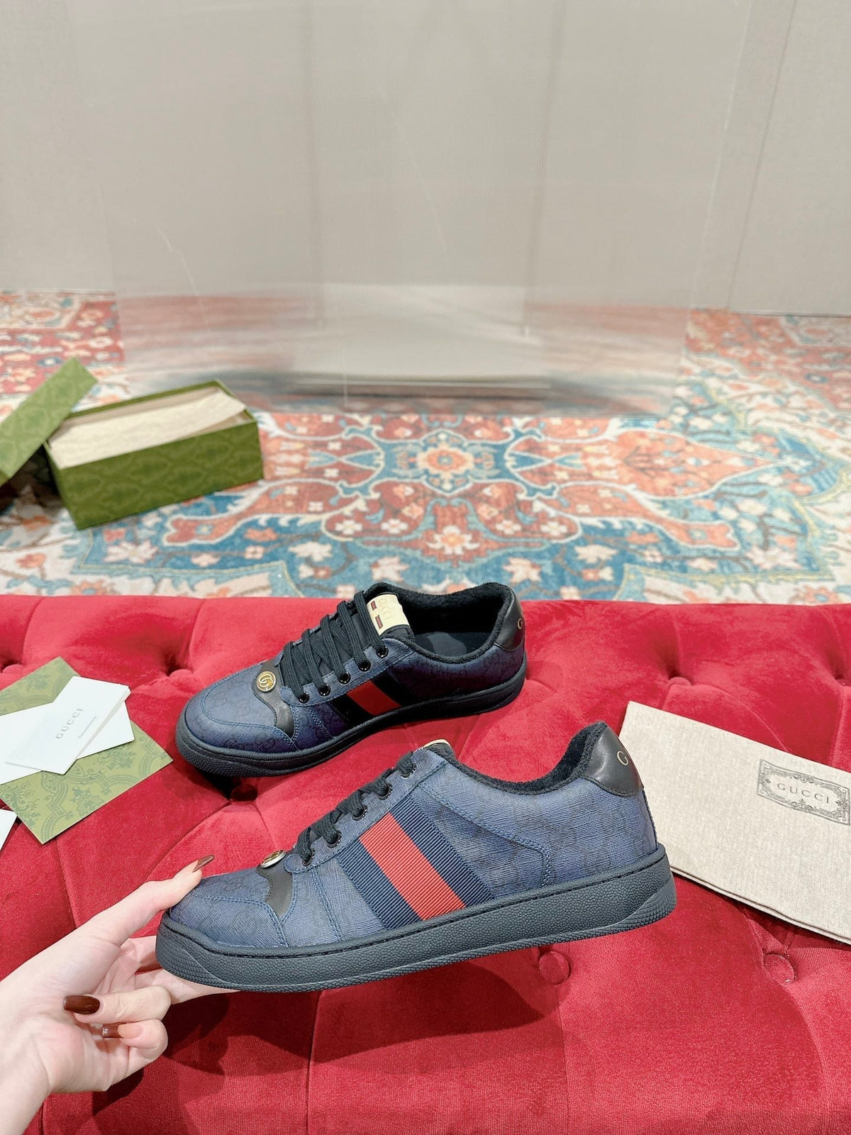 GG 26s Screener Sneaker Navy Blue Canvas