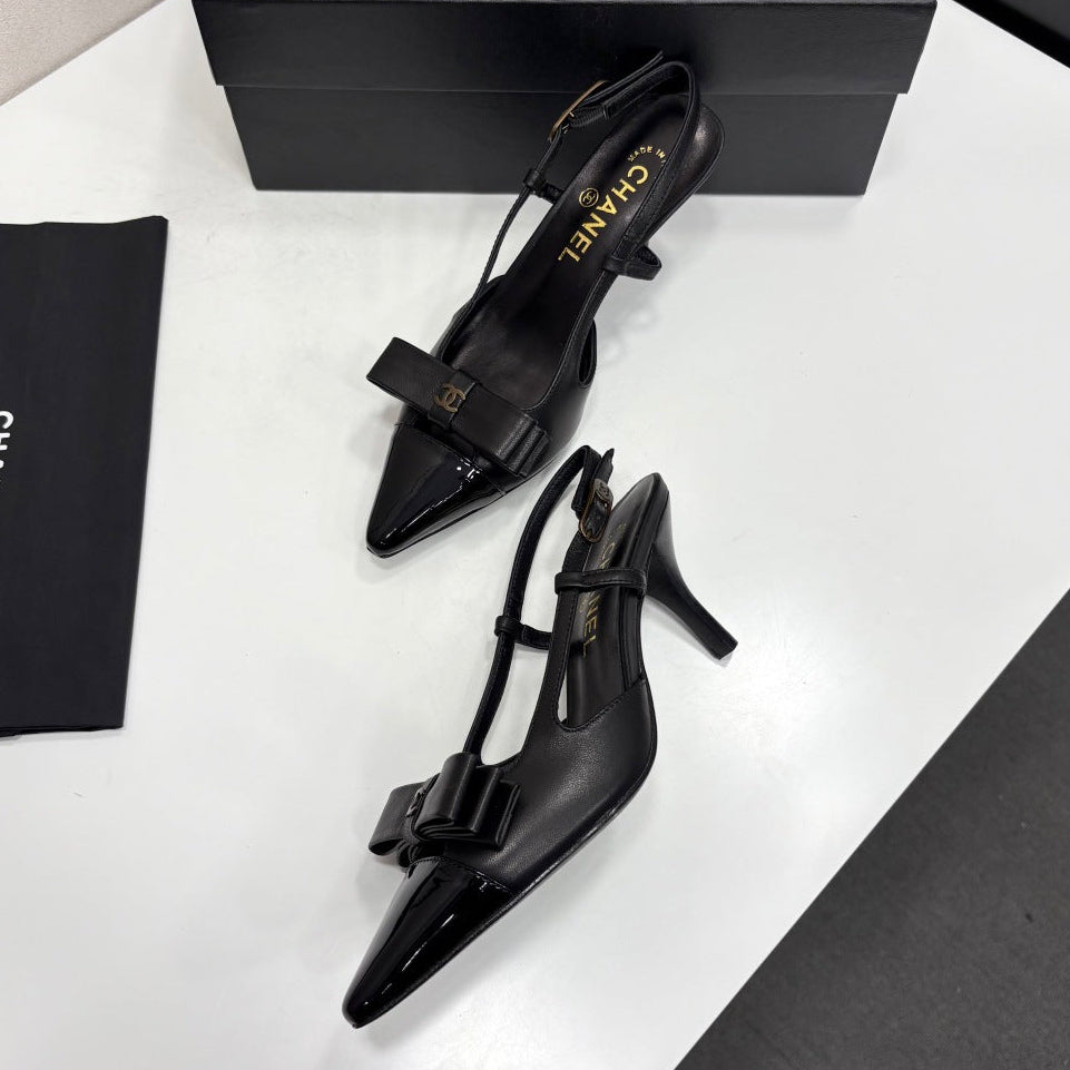 Chanel 2026 Bow Slingback 75mm Canvas Leather Suede 193798