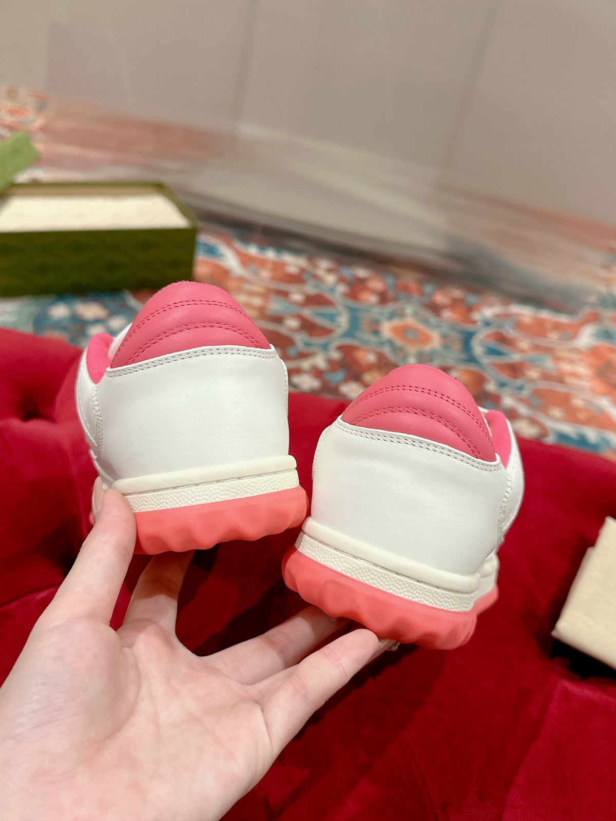 GG 26s Sneakers White And Pink Calfskin With Logo