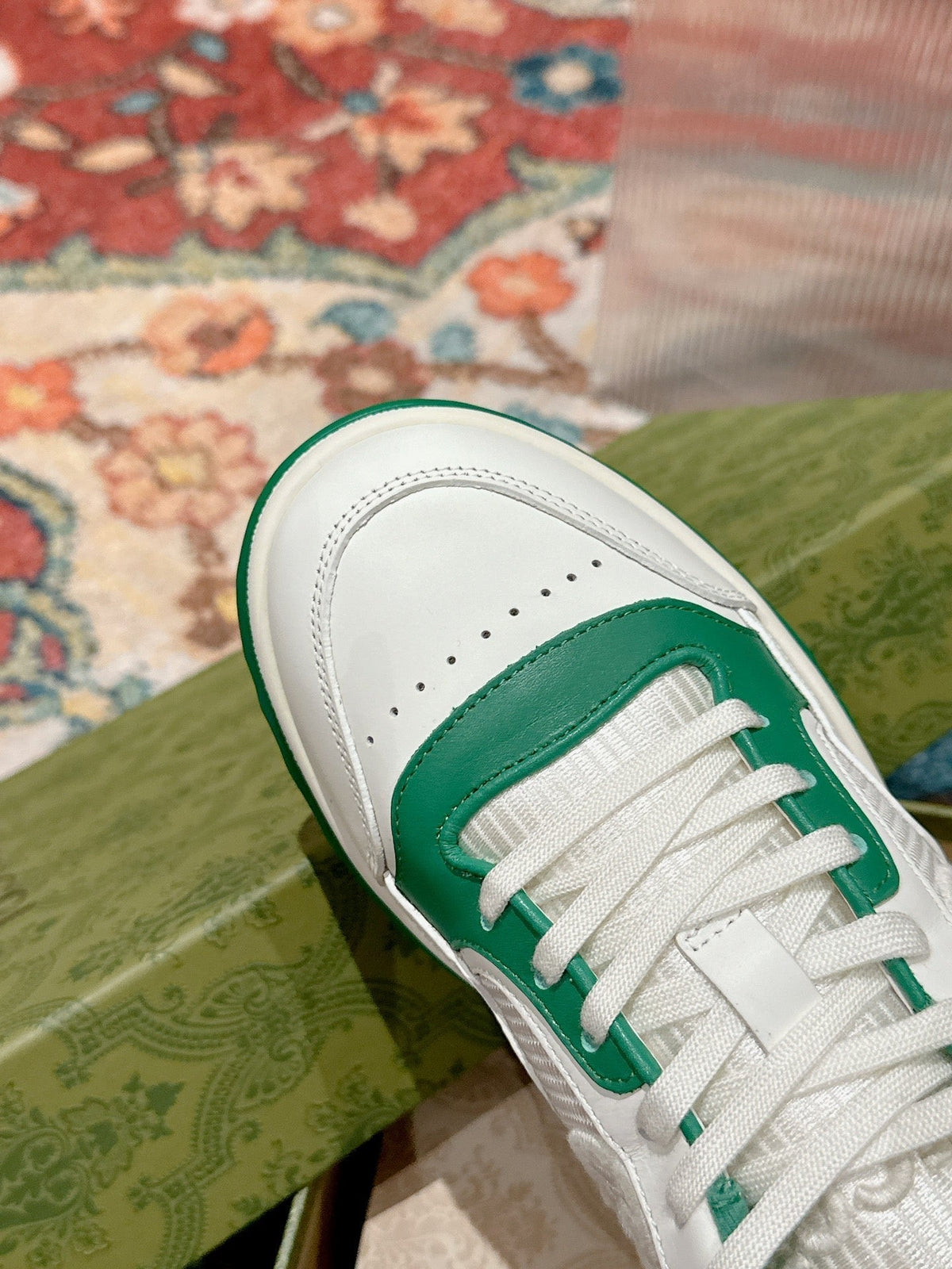 GG 26s Sneakers White Mix Green Calfskin