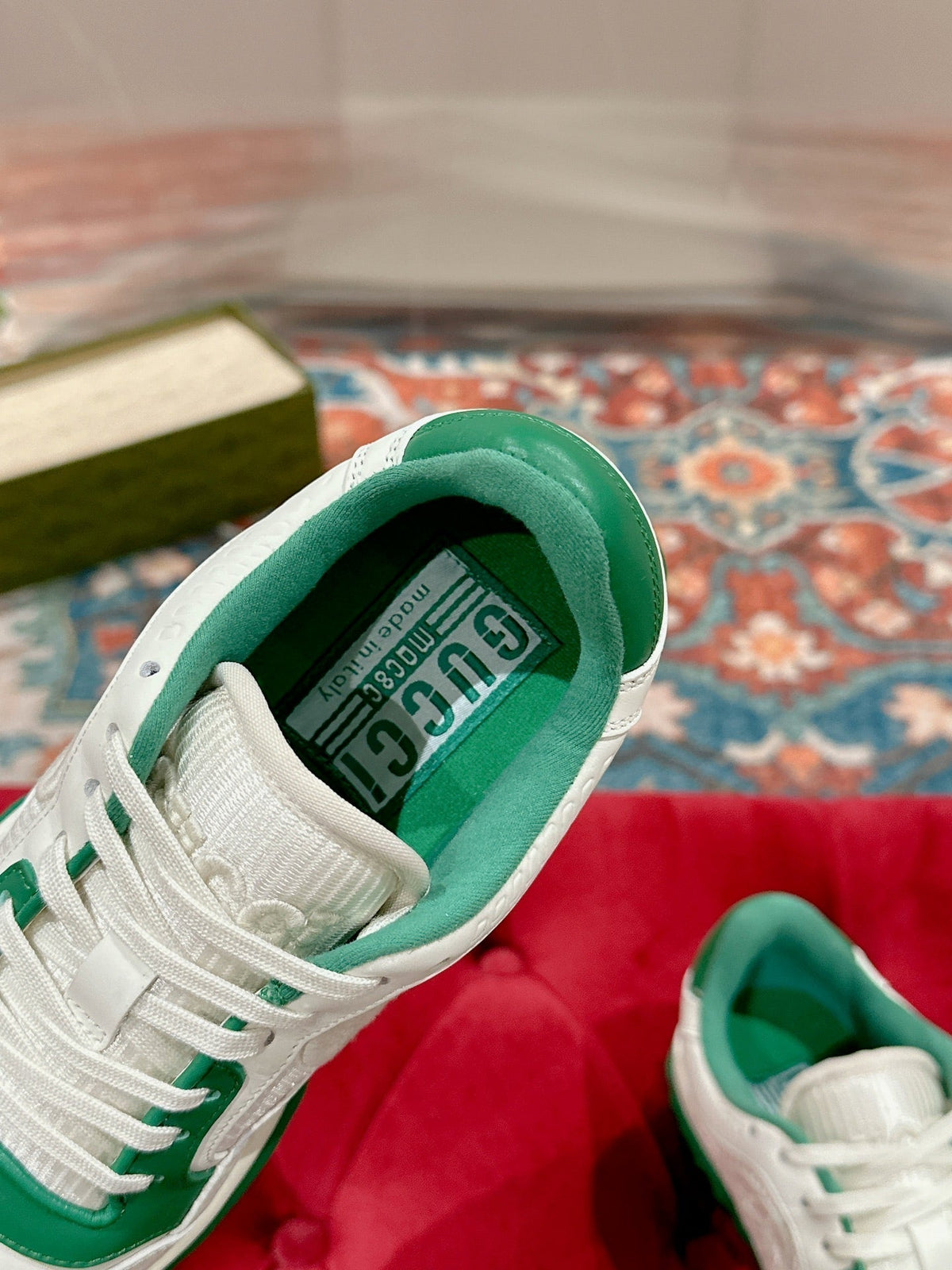 GG 26s Sneakers White Mix Green Calfskin