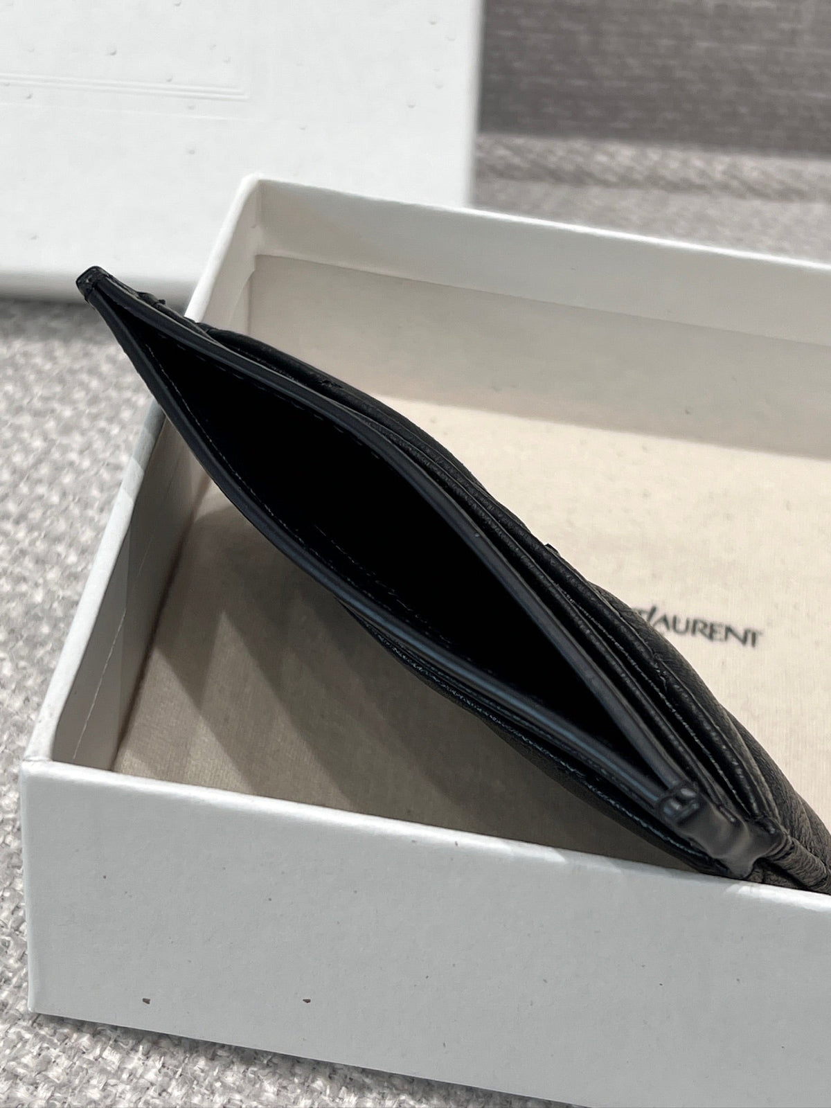 YSL 2026 Cassandre Matelasse Card Case 10cm Lambskin Cowhide
