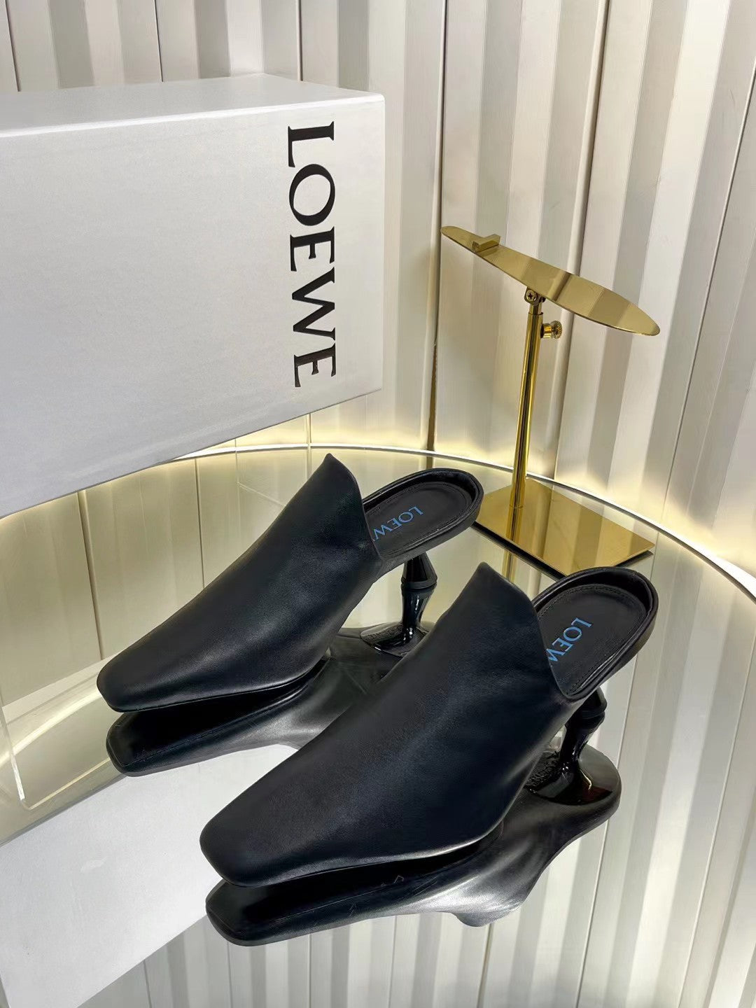 Loewe 2026 Emily Heeled Mule 50mm Leather 139084