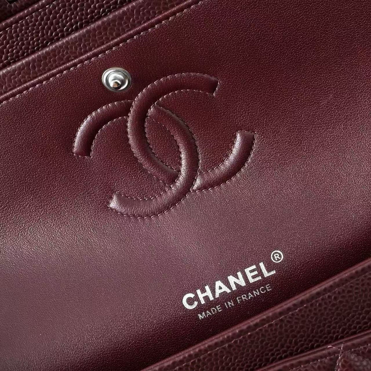 CC Classic Jumbo 25.5cm Burgundy Lambskin Silver Hardware