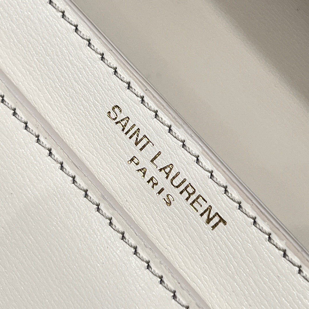 YSL 2026 Voltaire Shoulder Bag 24cm White Box Calfskin