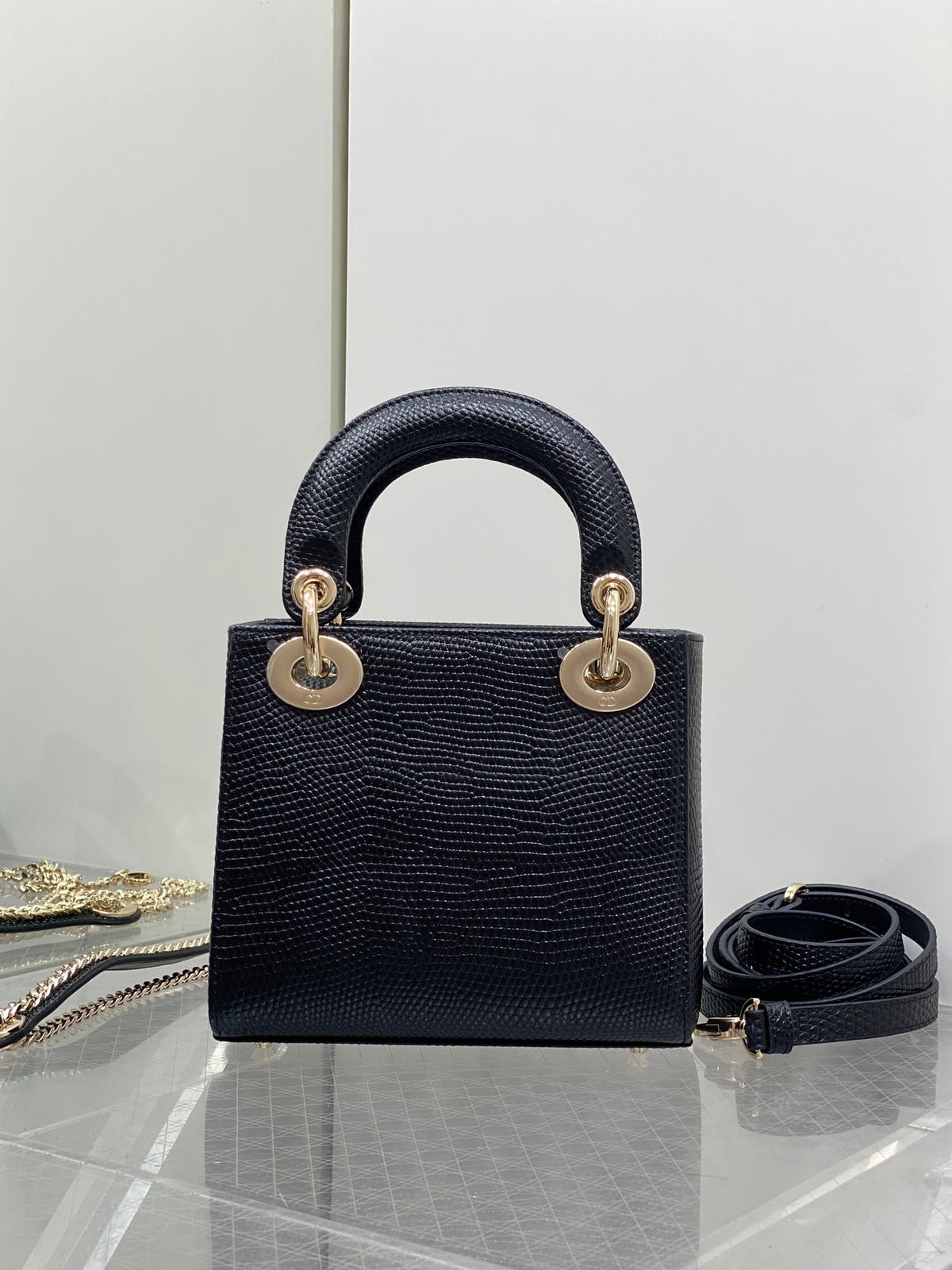 Dior 2026 Lizard Print Lady Dior Bag 17cm Leather 408667
