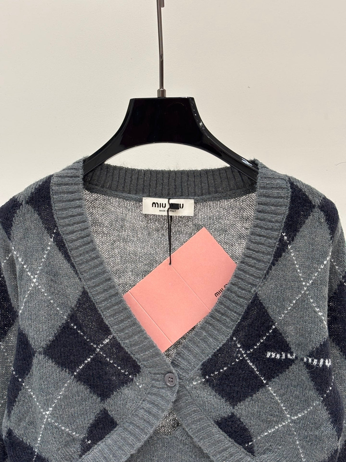 Miu 2026 Argyle Cardigan Knit 431816