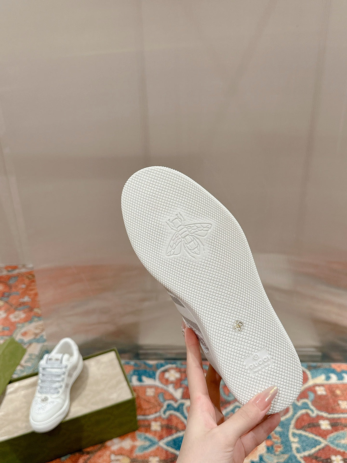 GG 26s Screener Sneaker White Calfskin