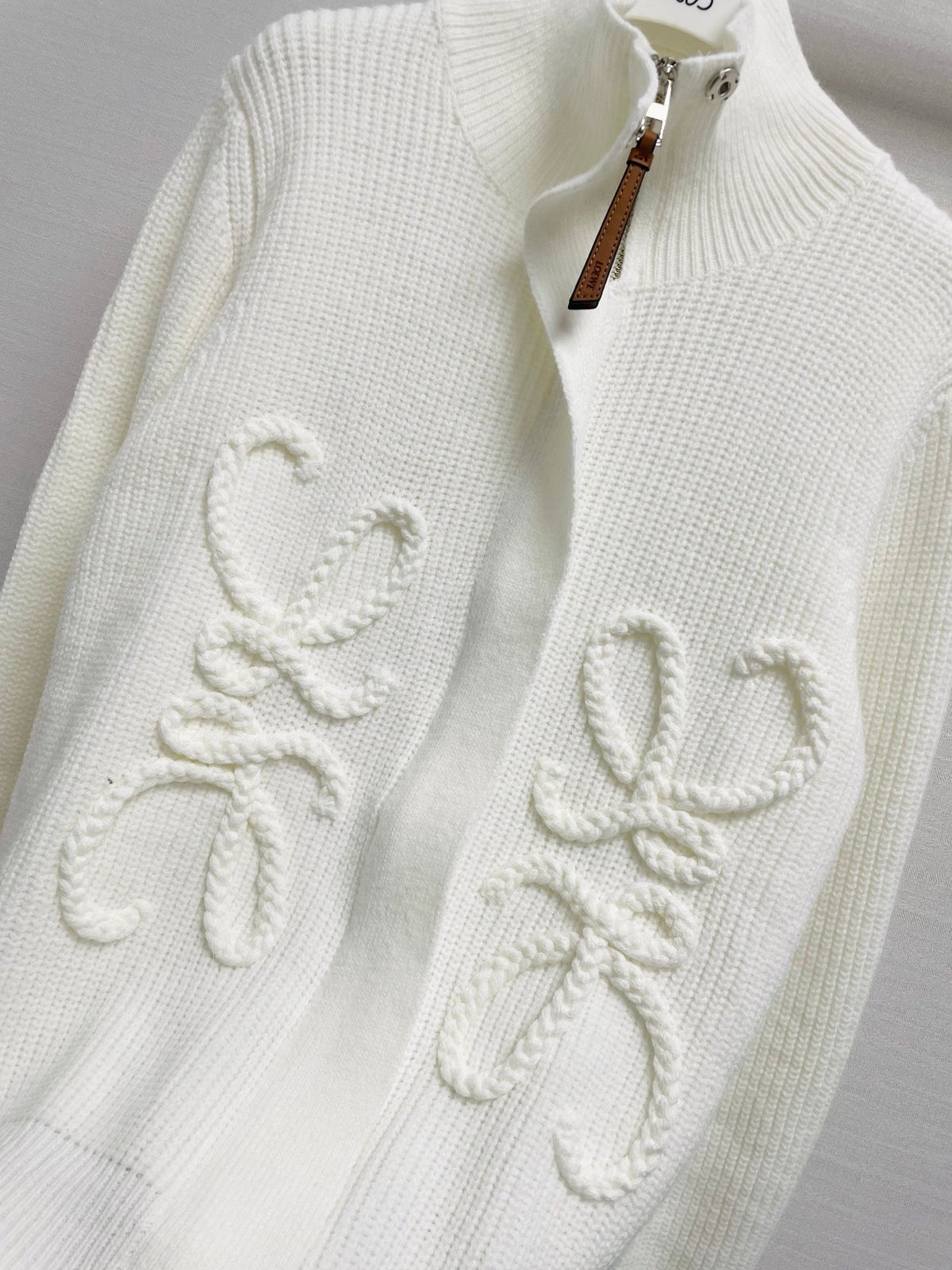 LW 26FW Logo Embossed Ribbed Cardigan Mohair Knitwear 446712