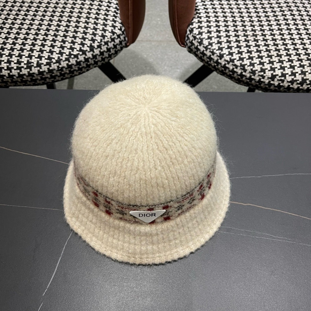 CD 26FW Patterned Knit Beanie Hat Knitted Wool 551986