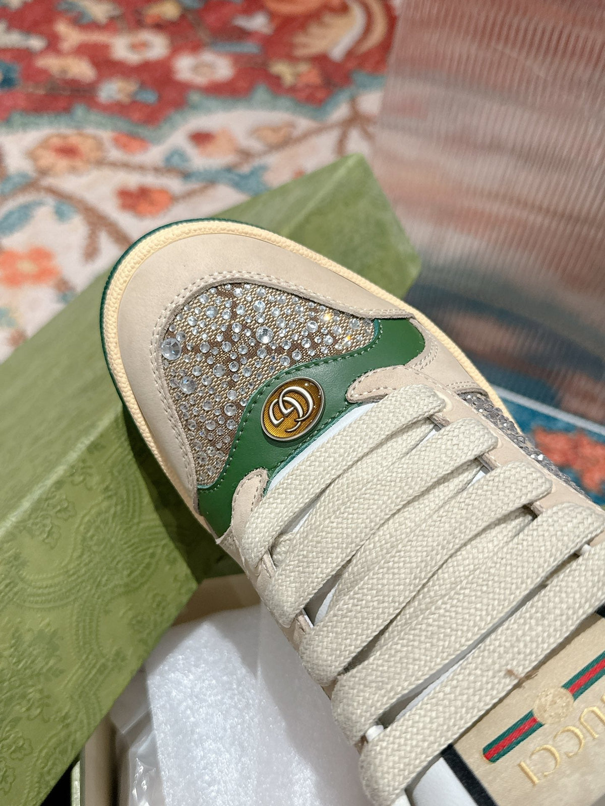 GG 26s Screener Sneaker Beige Suede Mix Canvas