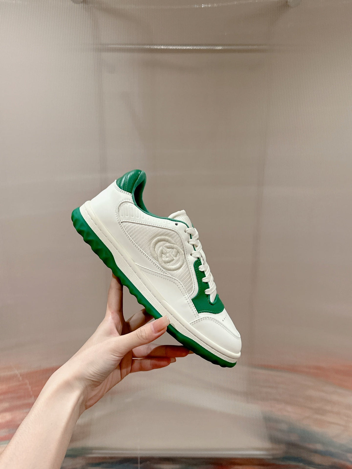 GG 26s Sneakers White Mix Green Calfskin