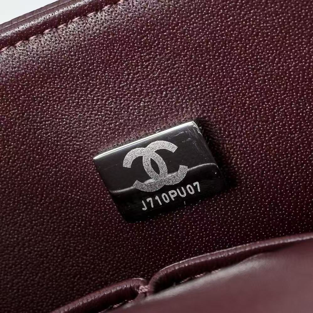 Chanel 2026 Classic Flap Bag Burgundy Textured Calfskin