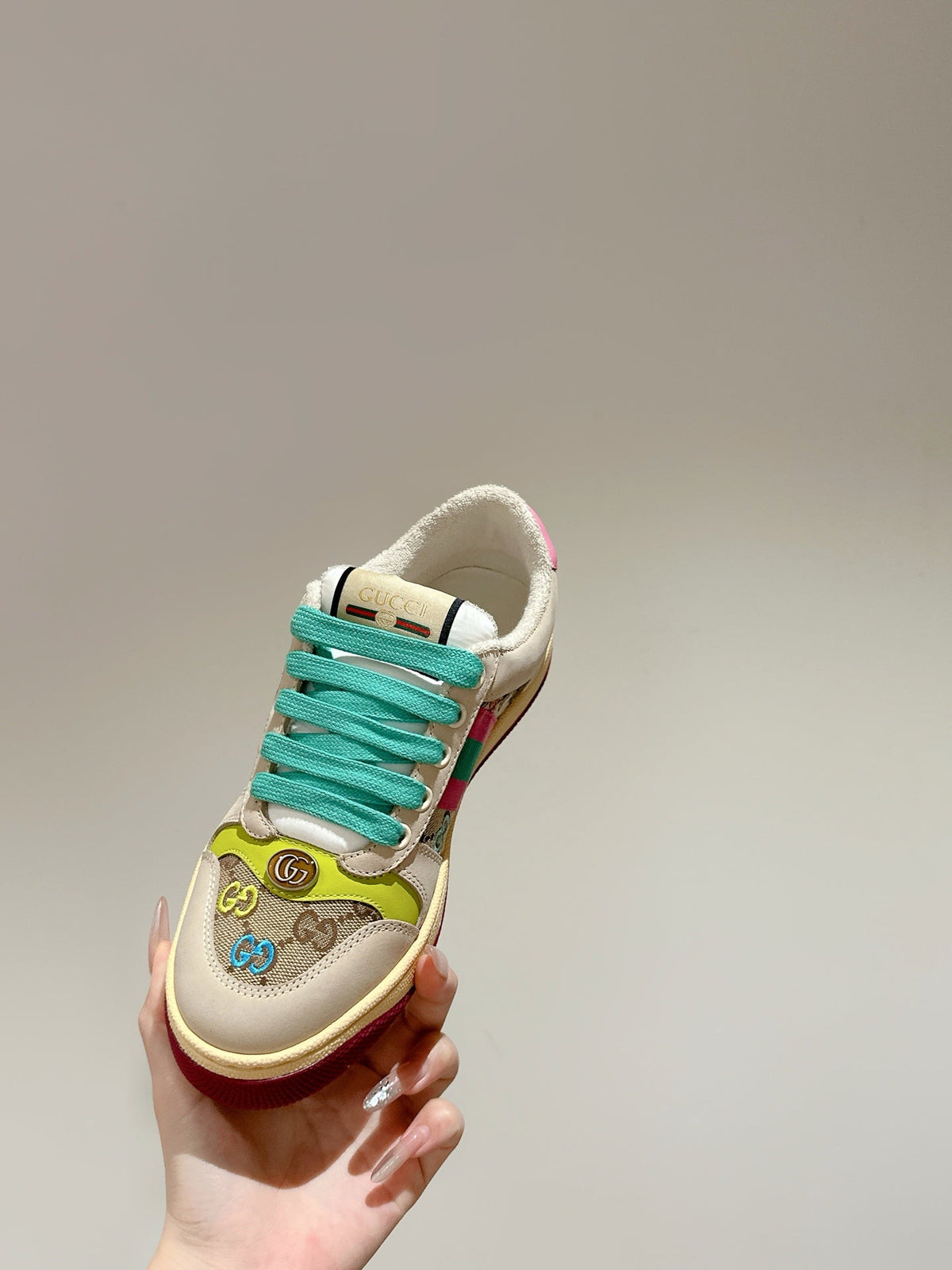 GG 26s Screener Sneaker Multicolor Suede And Canvas