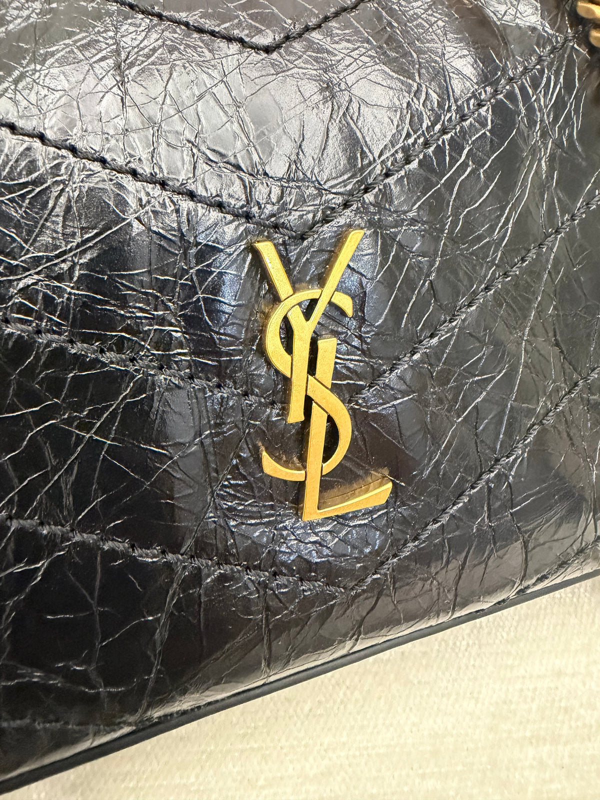 YSL 2026 Niki Mini Shopping Bag 19cm Gold Hardware Leather