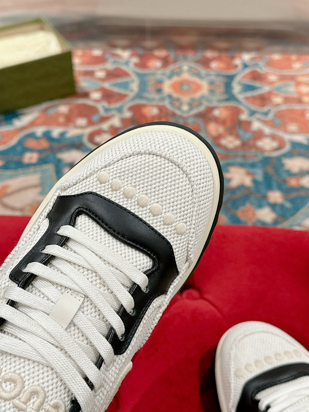 GG 26s Sneakers White Mesh Fabric And Black Calfskin