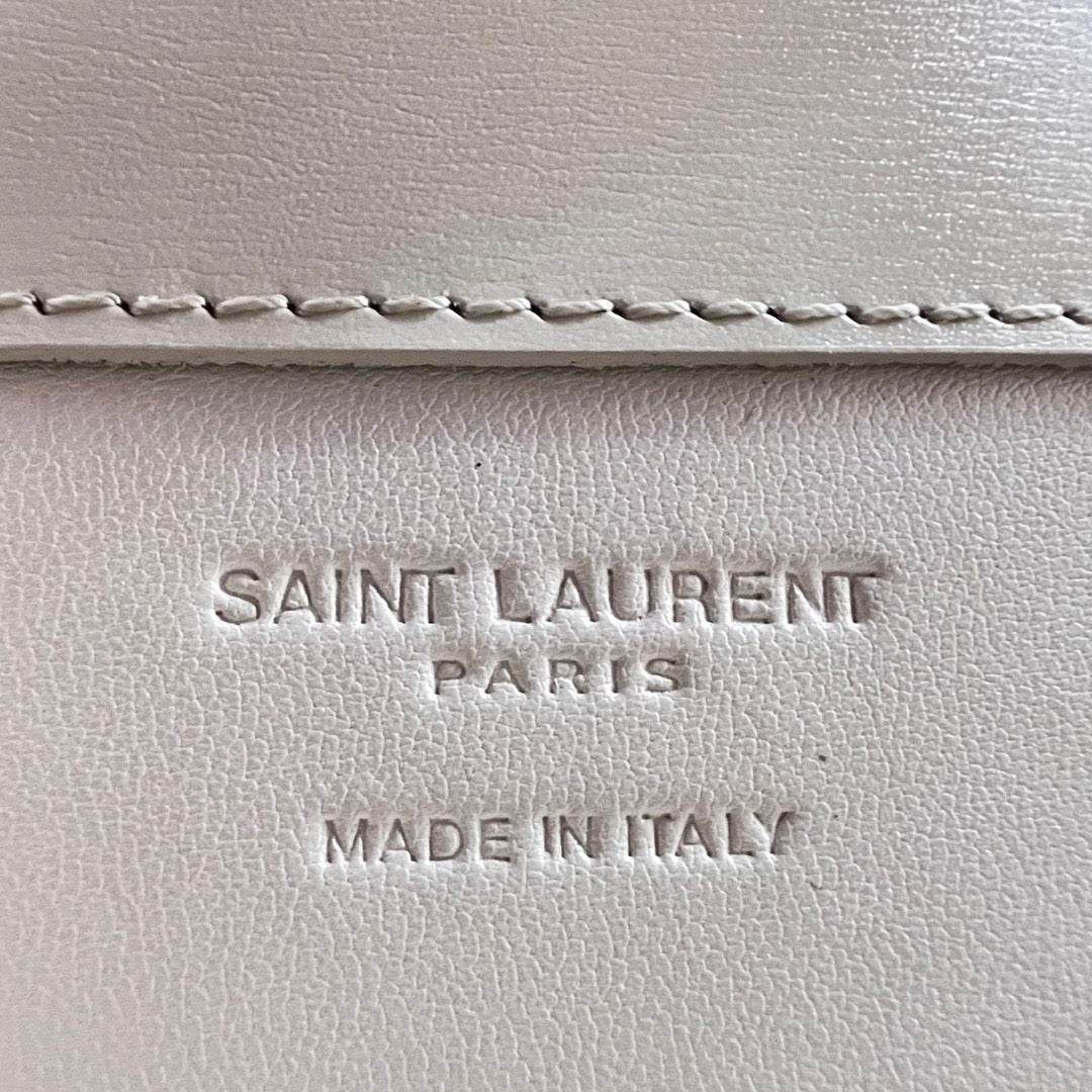 YSL 2026 Voltaire Shoulder Bag 24cm White Box Calfskin