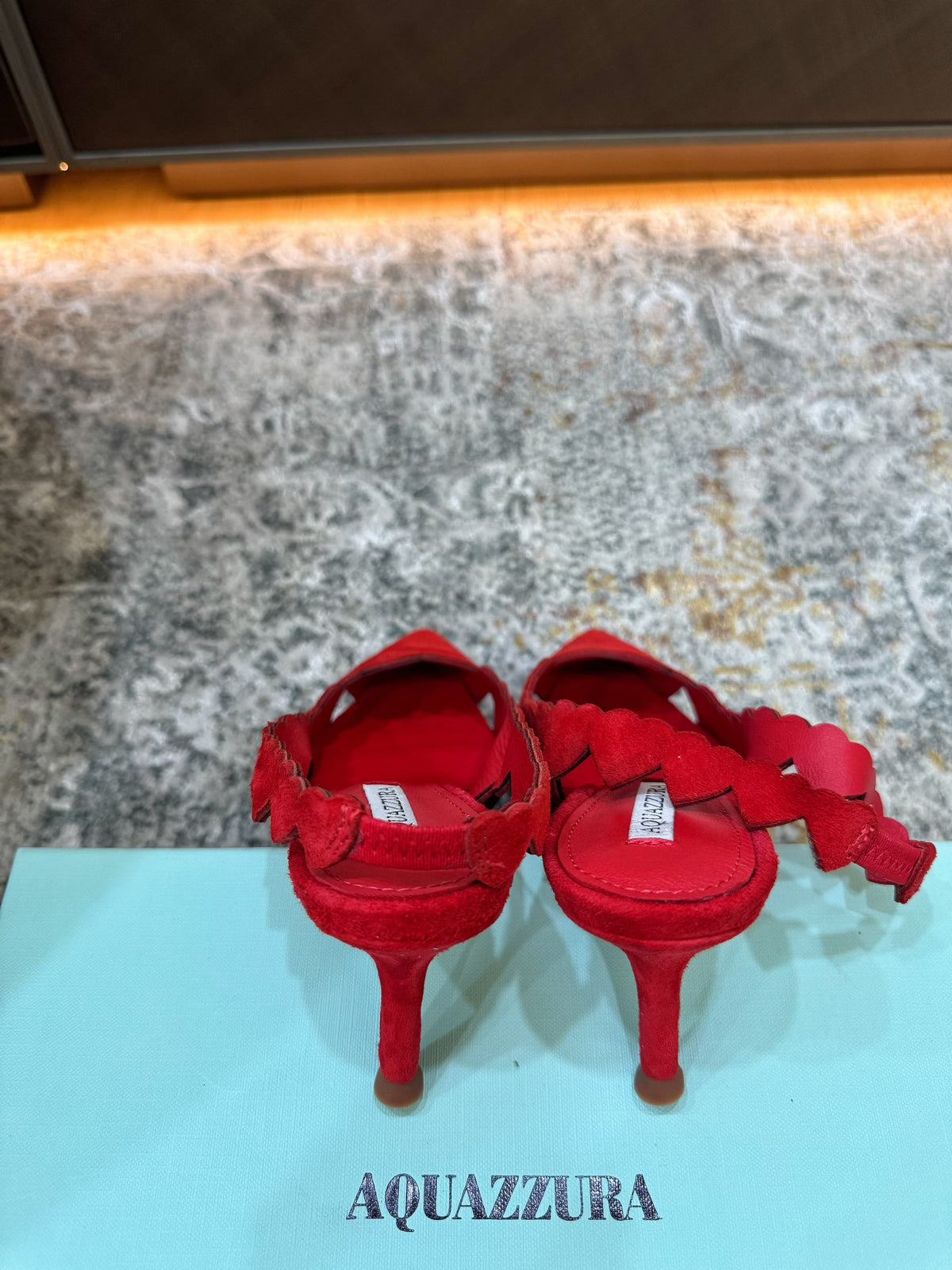 Aquazzura 26S Slingback 6cm Red Suede