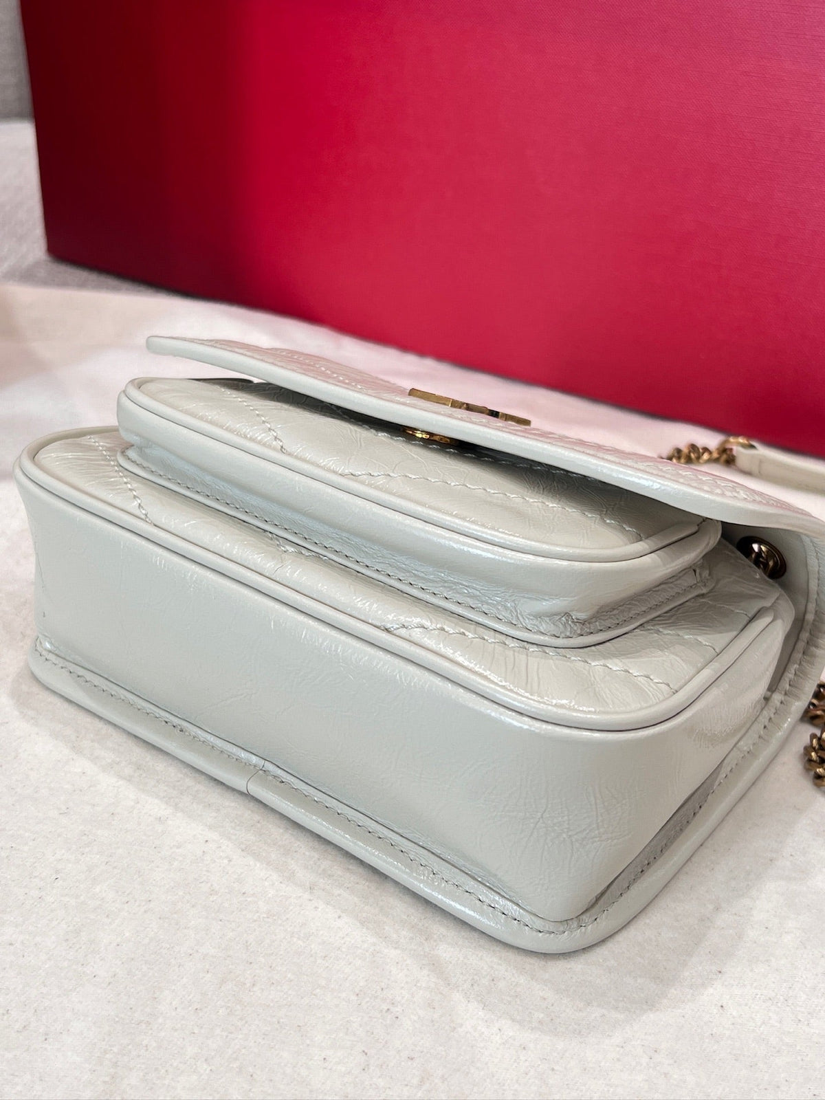 YSL 2026 Niki Cassandre Bag 18cm Gold Hardware Vintage Leather