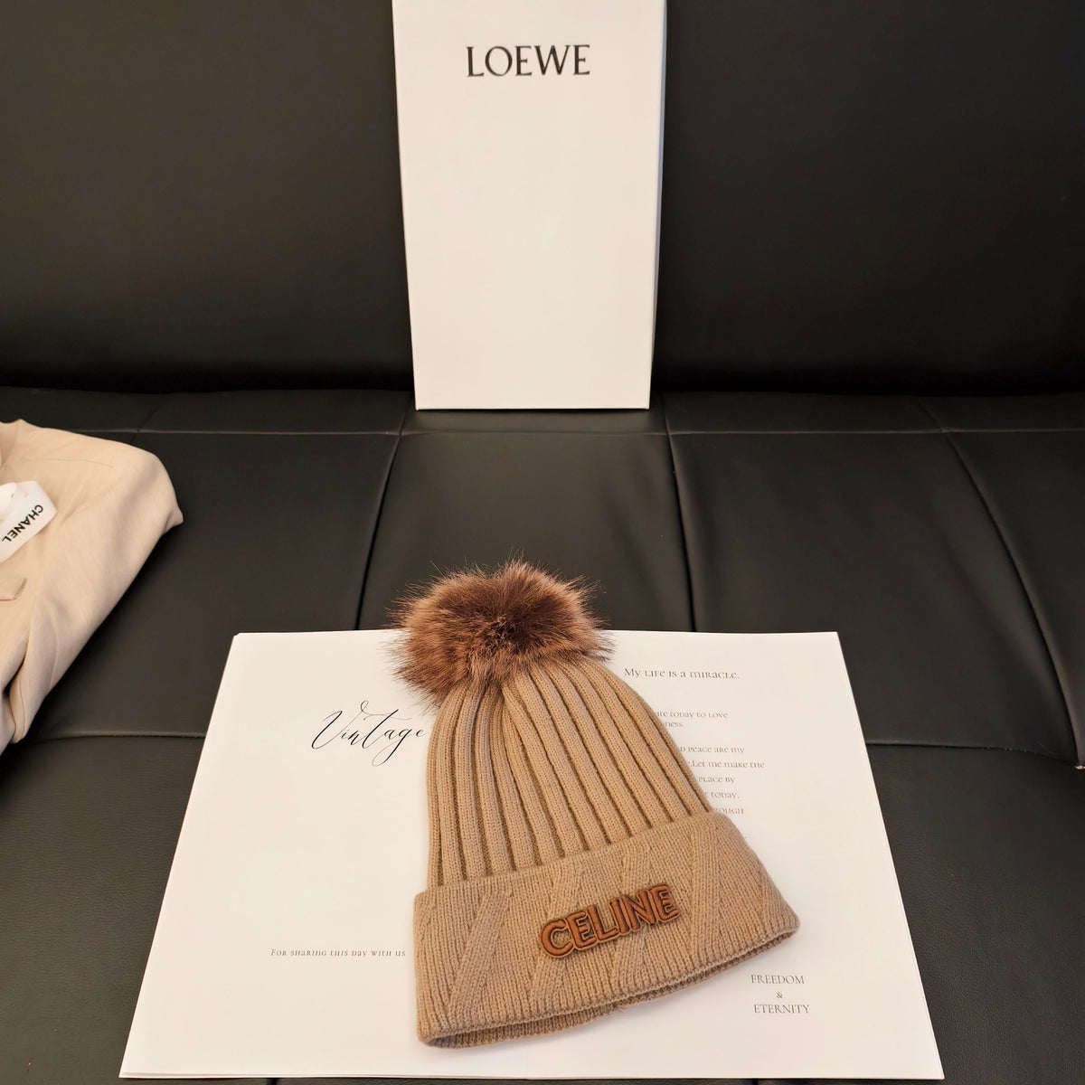 CE 26FW Beanie Hat Retro Textured Knit 563608