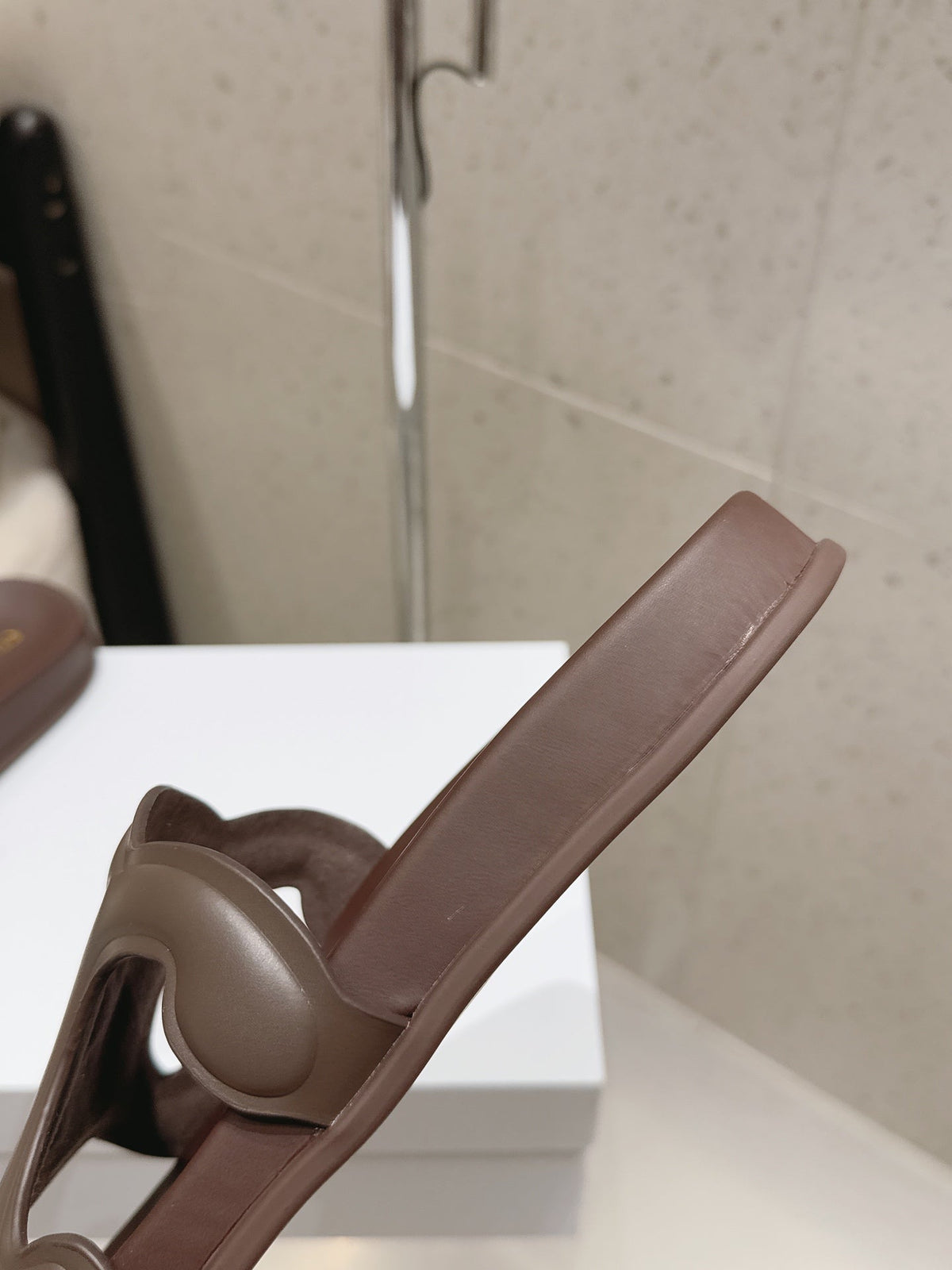 Celine 26s Triomphe Slides Dark Brown Calfskin 629471