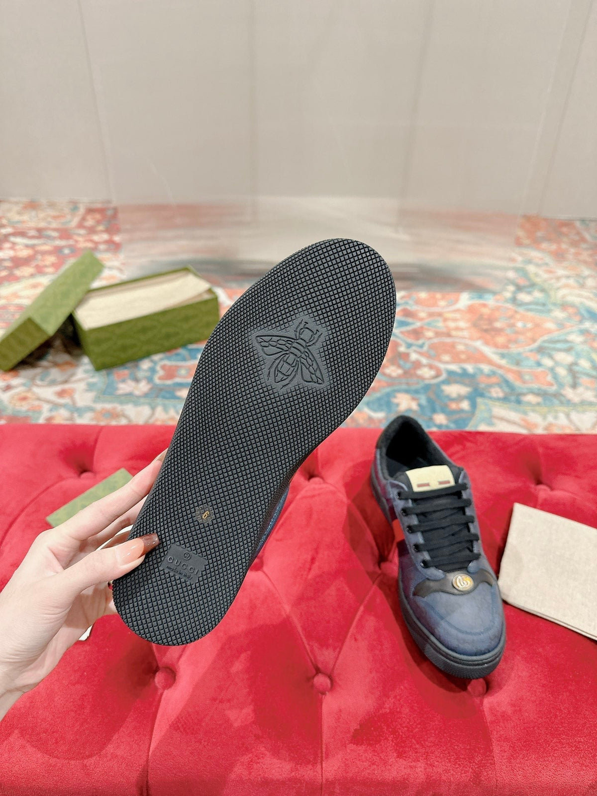 GG 26s Screener Sneaker Navy Blue Canvas
