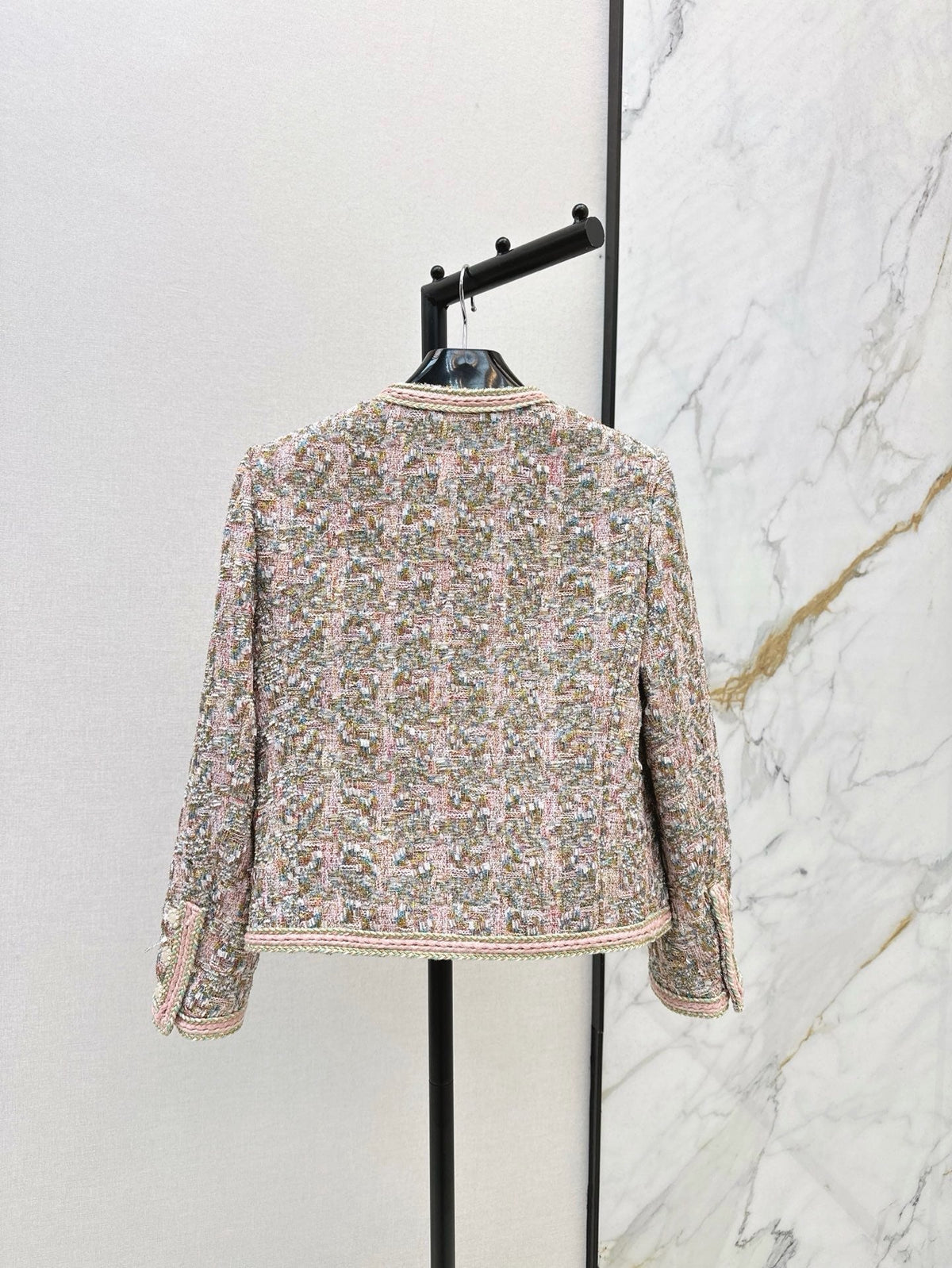 Celine 2026 Self-Portrait Jacket Pink Tweed