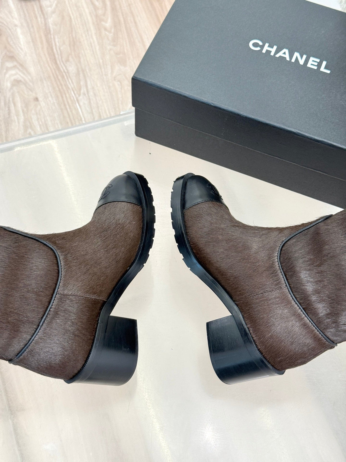 Chanel 2026 Square Heel Boots Pony Hair 188340