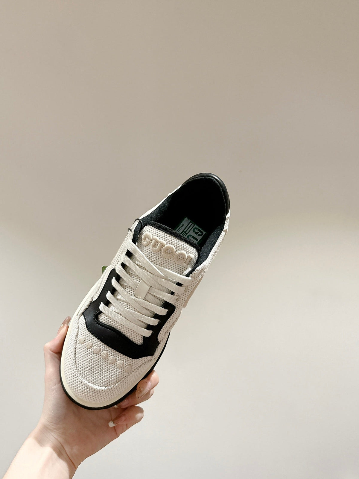GG 26s Sneakers White Mesh Fabric And Black Calfskin