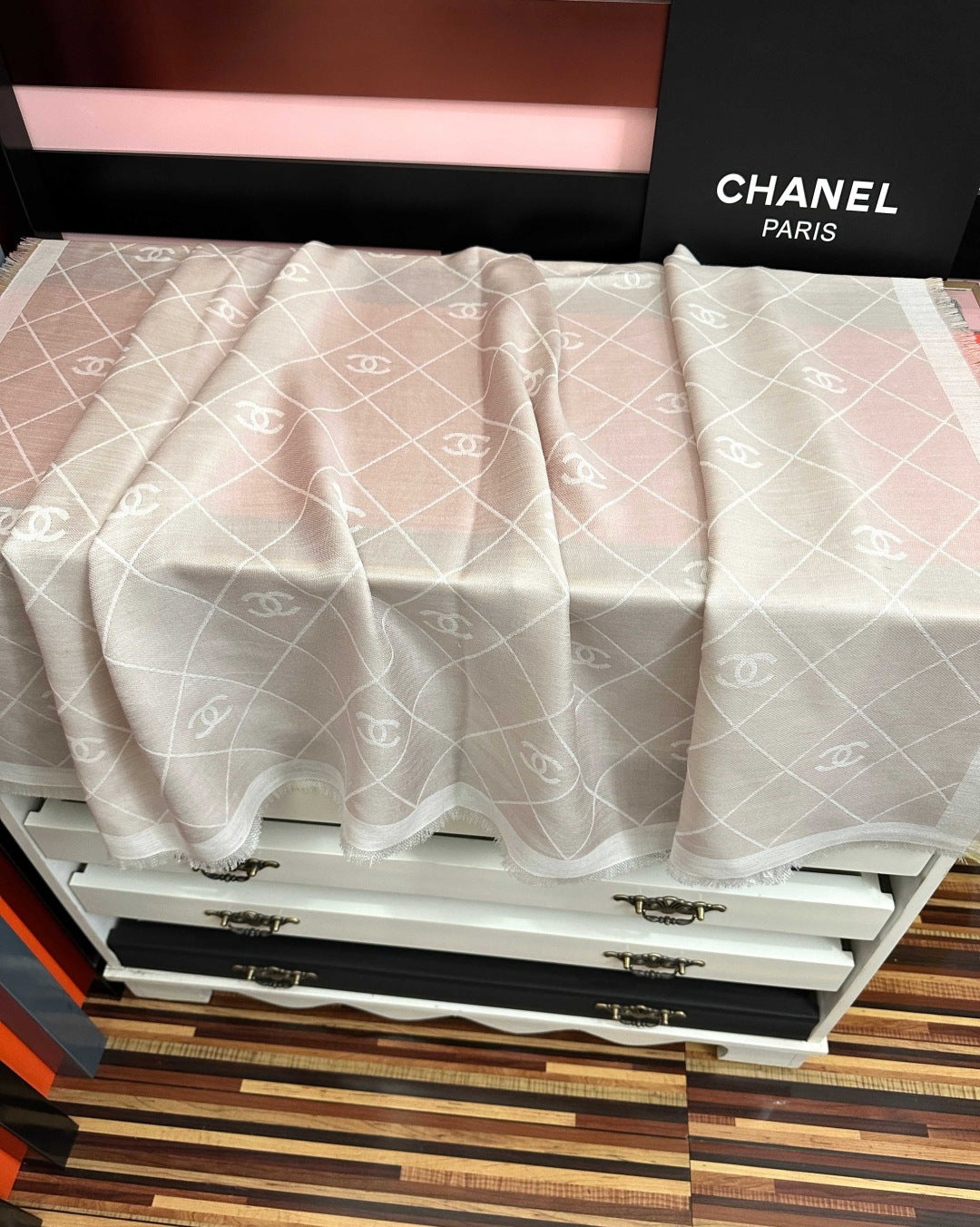 CC 2026 Square Scarf 140cm Wool Silk 550789