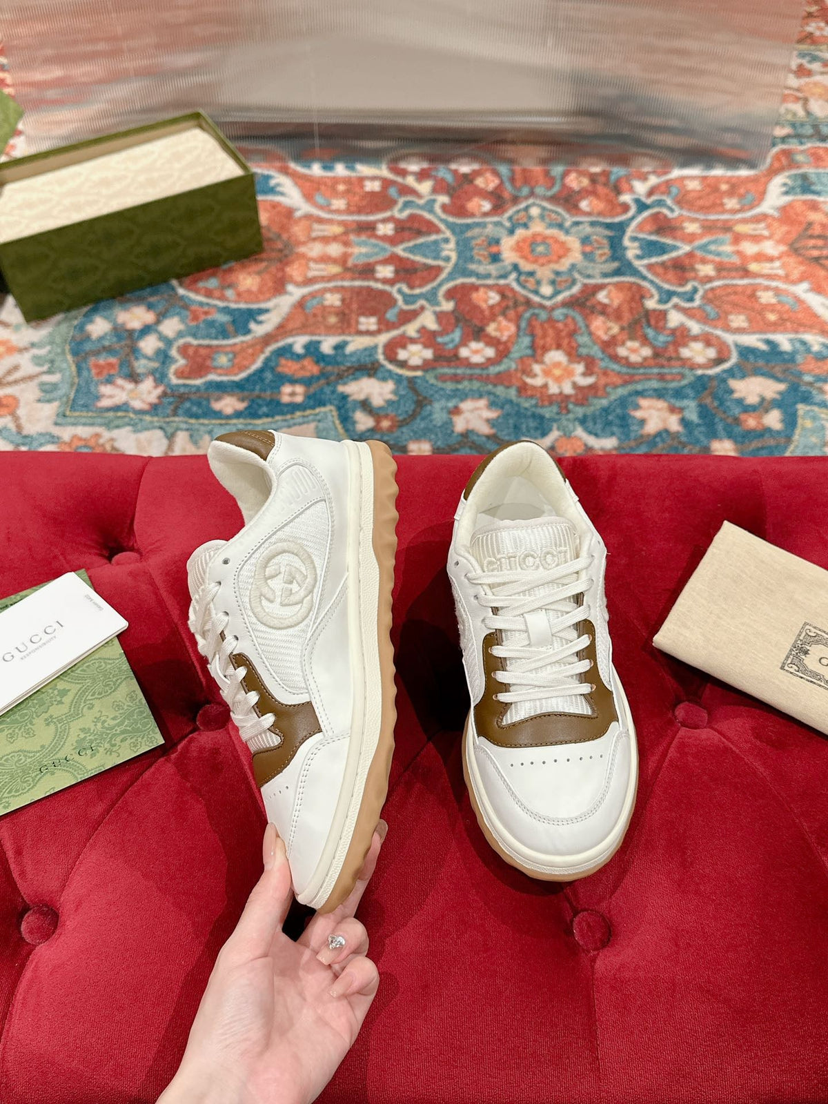 GG 26s Sneakers White Mix Brown Calfskin