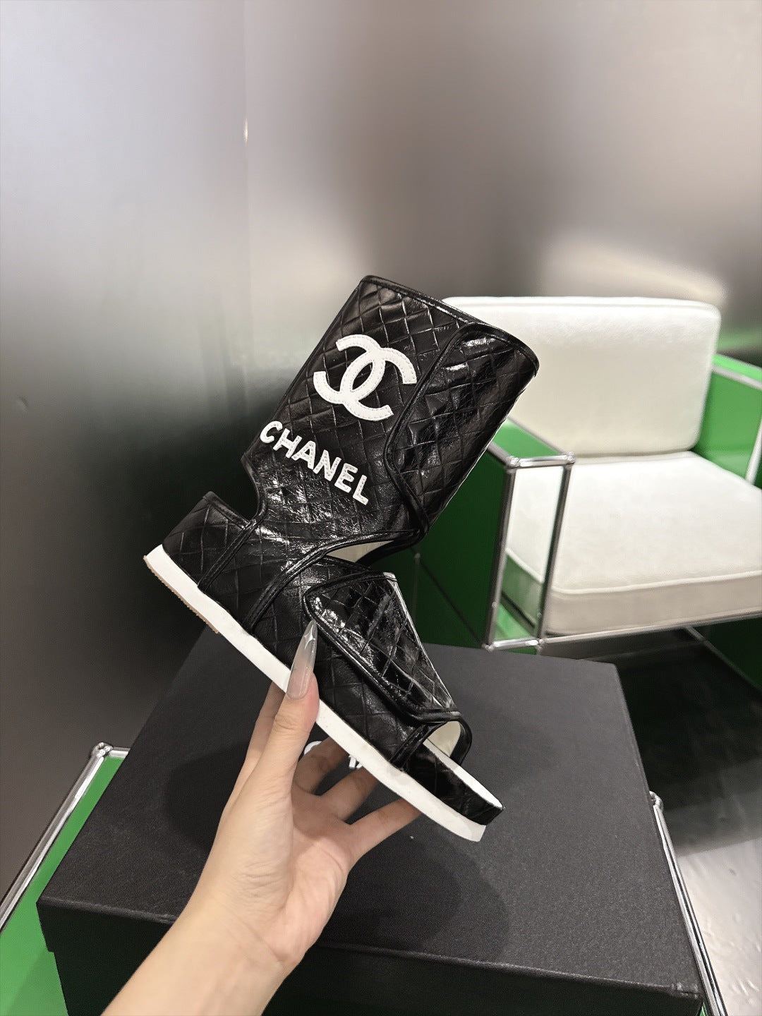 Chanel 2026 Open-Toe Ankle Boots Leather 192883
