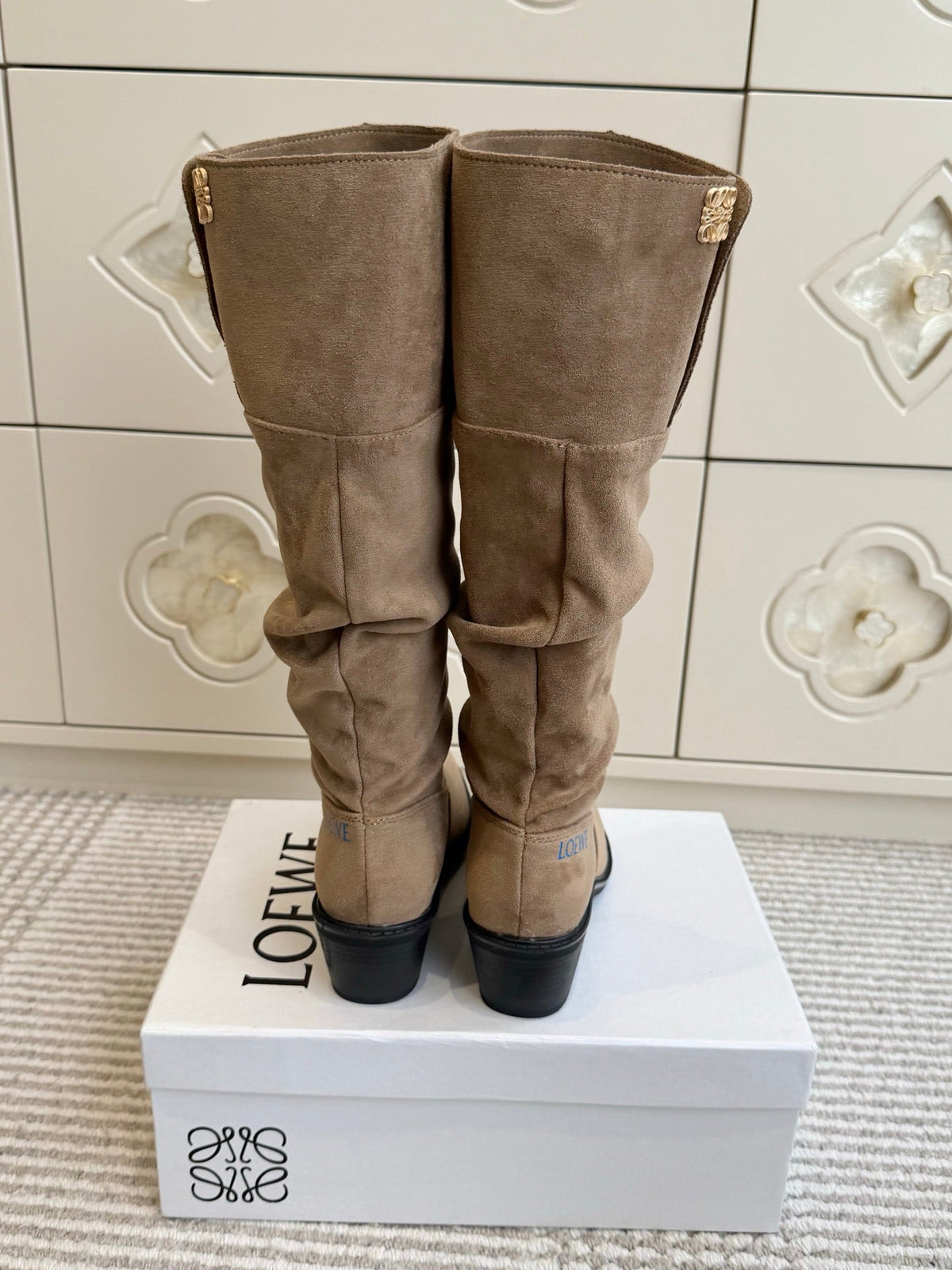 Loewe 2026 Knee-High Boots Suede 121953