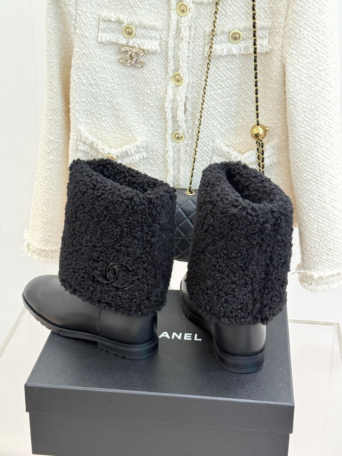 Chanel 2026 Ankle Boots Suede Leather Wool 188554