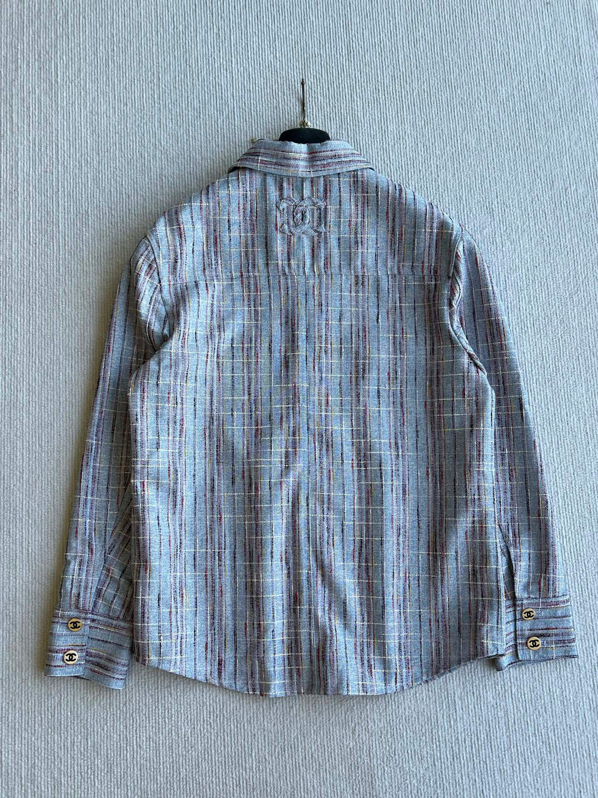 Chanel 2026 Long-Sleeved Jacket And Skirt Set Blue Cotton