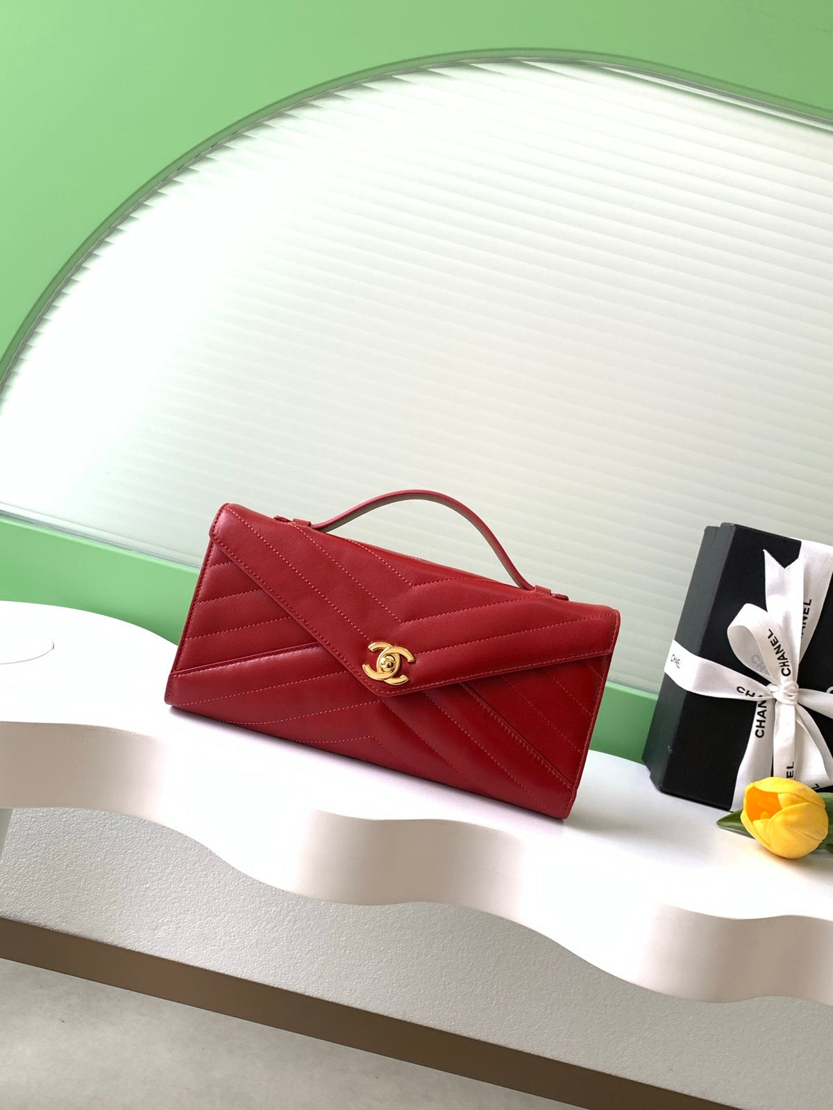 Chanel 2026 Top Handle Clutch Bag 26cm Calfskin 407397