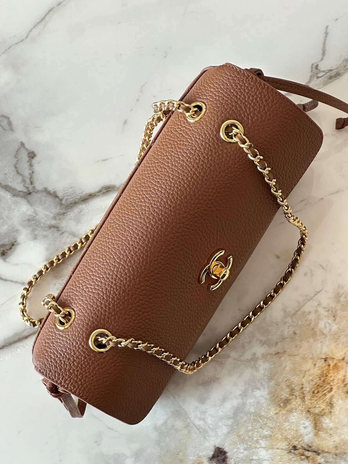 Chanel 2026 Baguette Flap Bag 29cm Gold Hardware Suede Cowhide Tweed 407089