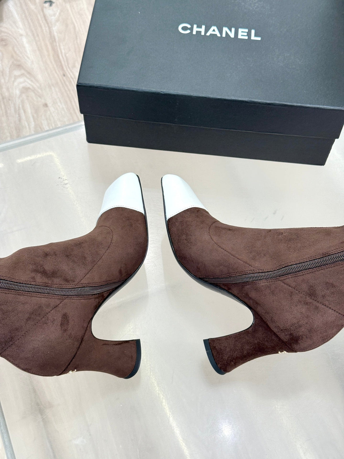 Chanel 2026 Two-Tone Boots 85mm Suede Leather 188517