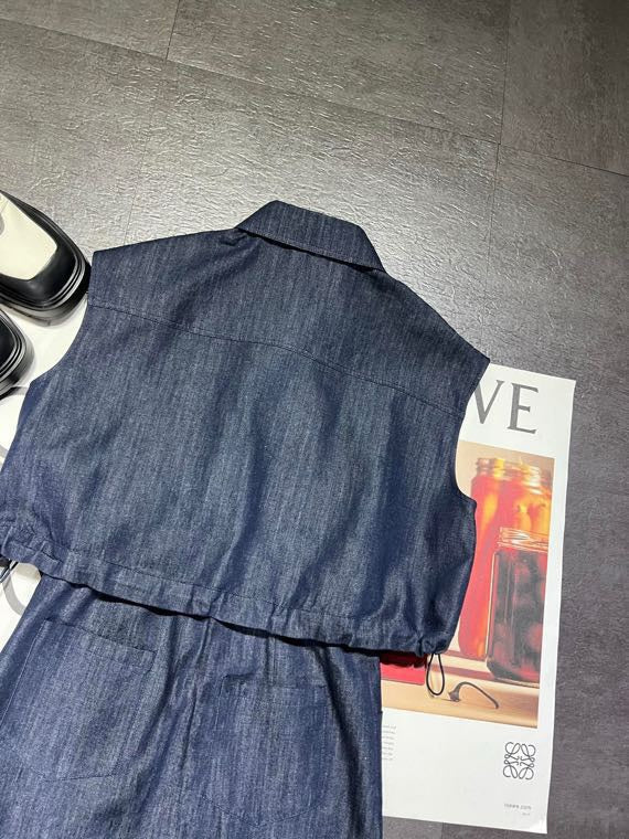 Miumiu 26s Sleeveless Denim Shirt Dress 1232