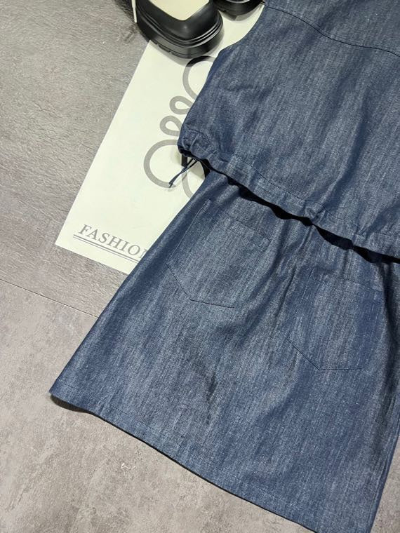 Miumiu 26s Sleeveless Denim Shirt Dress 1232