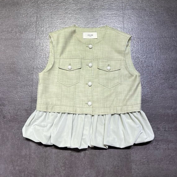 Celine 26s Sleeveless Peplum Top 285
