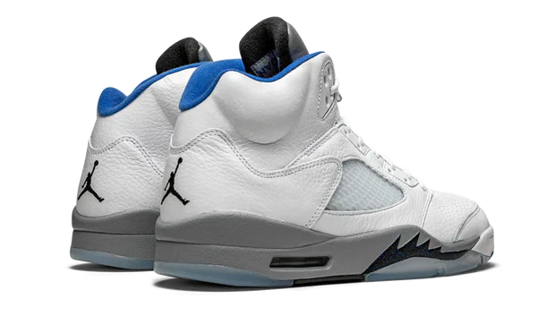 Nike Air Jordan 5 Retro White Stealth Gray Leather