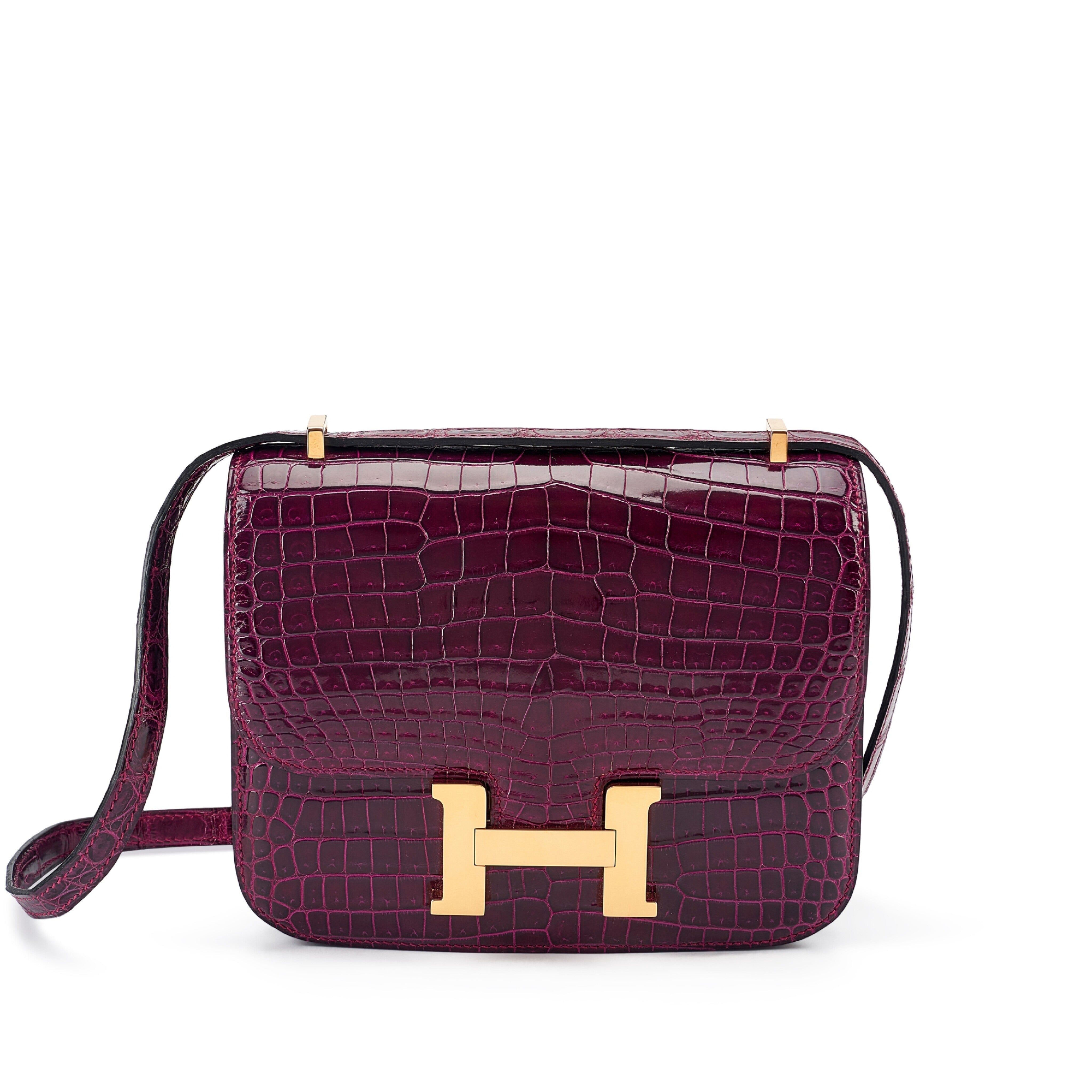 HM Constance Bag 18cm Bordeaux Shiny Crocodile (15 day for production)