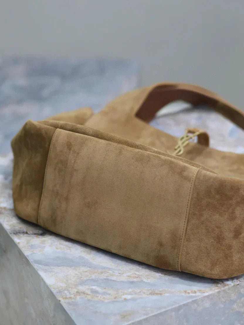 YSL Bea Hobo Bag 50cm in Brown Suede
