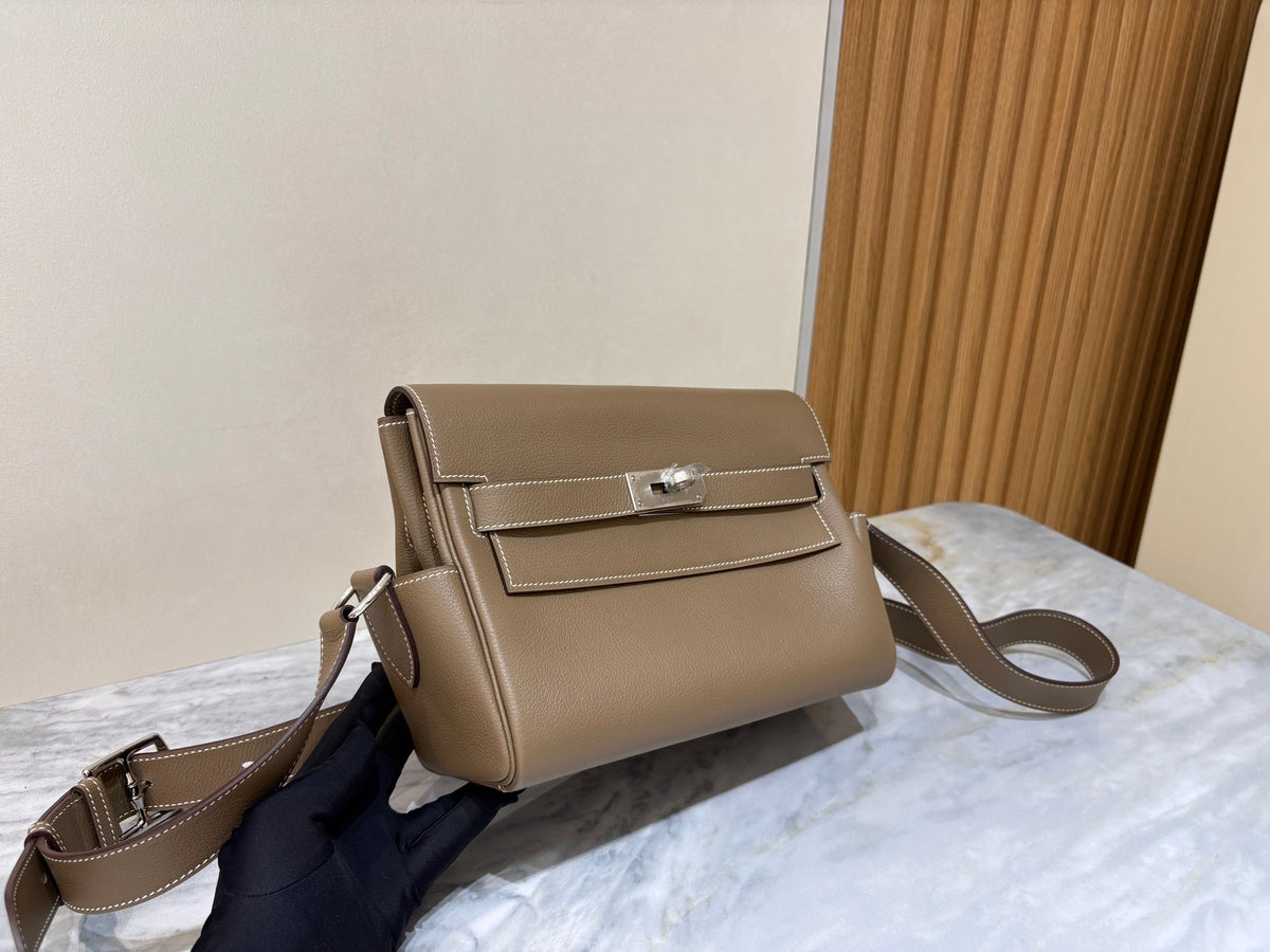 High-end Hermes 2026 Kelly Messenger 25cm Bag Evercolor Leather