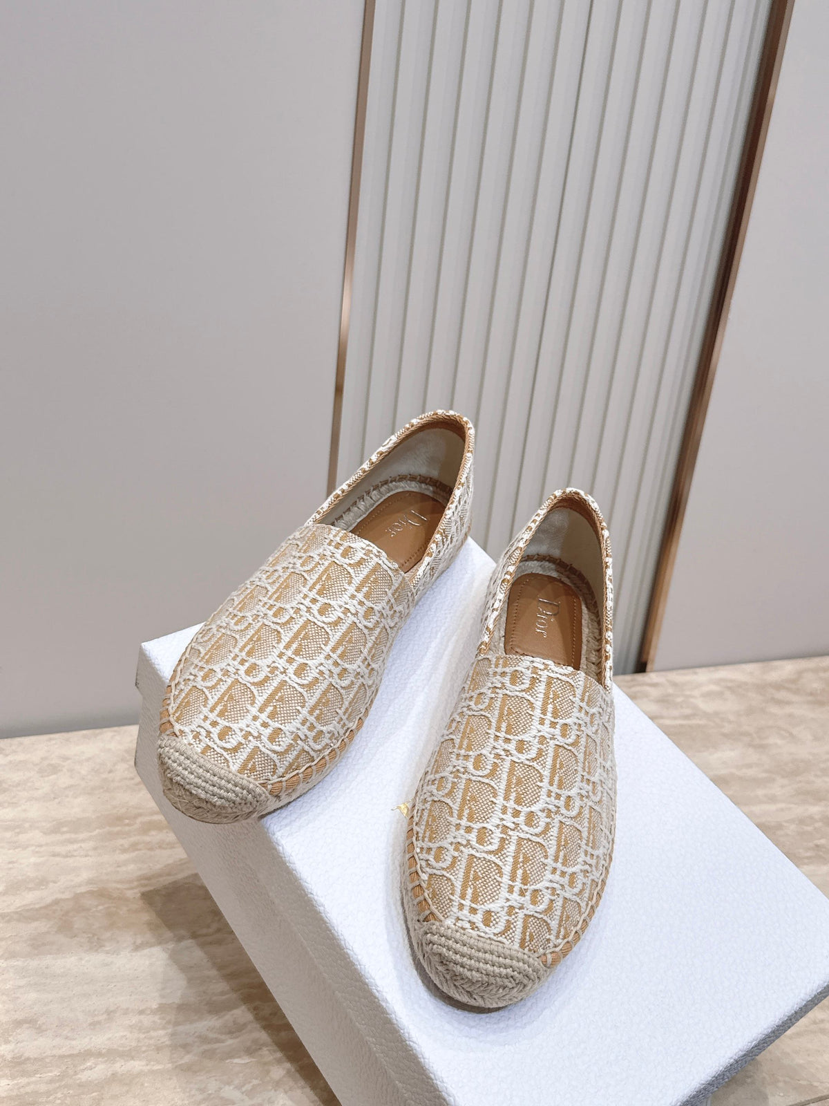 Dior 26s Siroco Espadrille Beige White Dior Oblique Canvas
