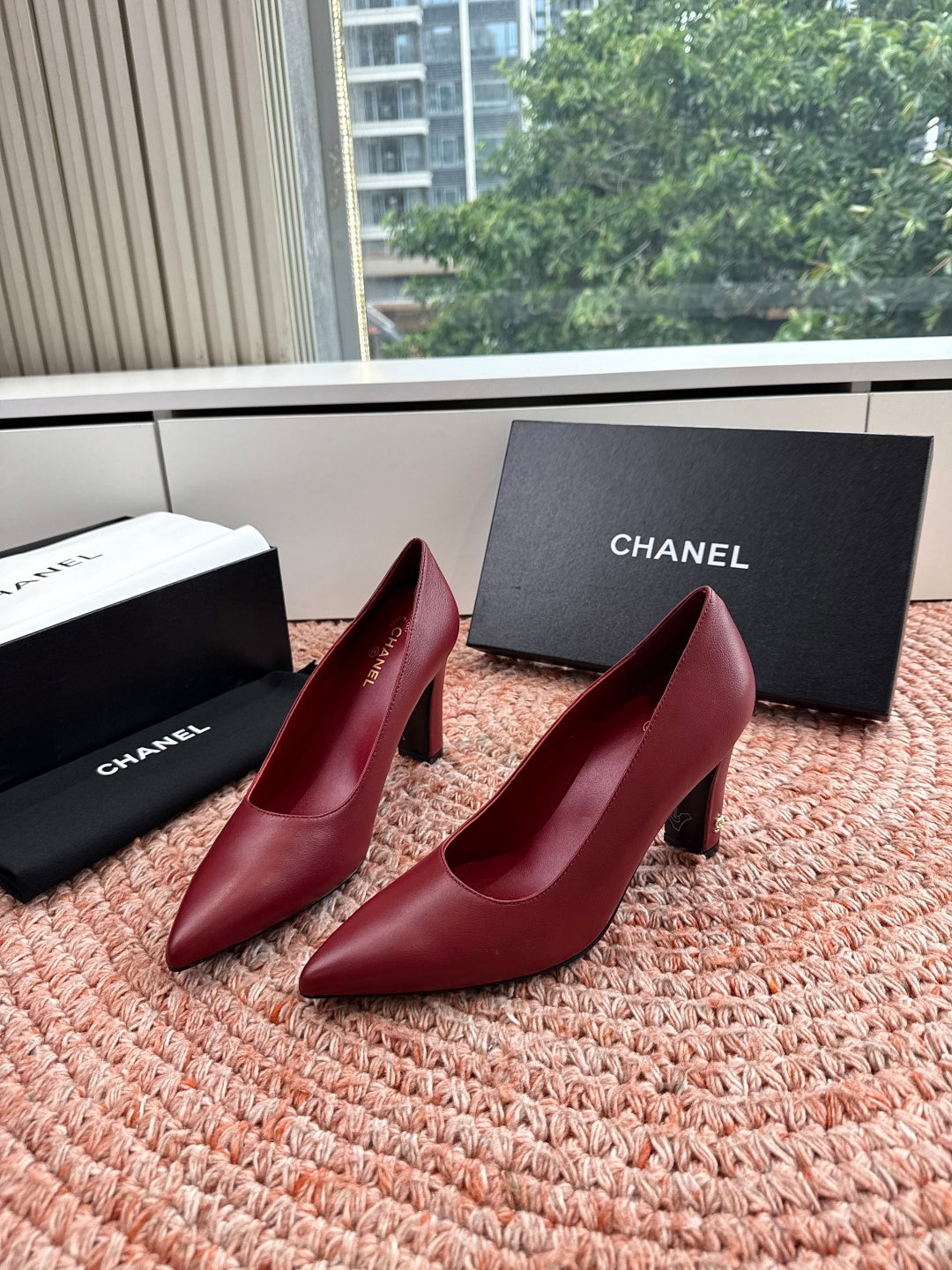 Chanel 26s High Heels Red Smooth Lambskin