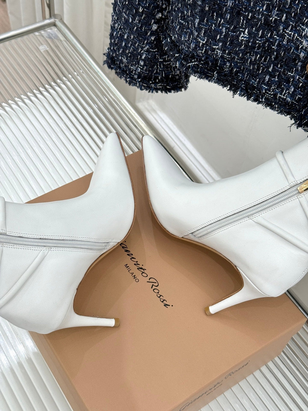 GR 26s Jungle Mamba Booties 8cm White Leather 175082